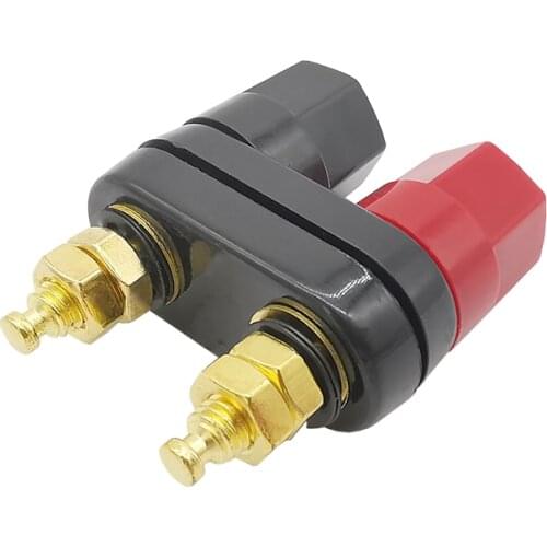 1Pcs Red Black 4mm Dual Banana Plug 4 mm Couple Binding Post Banana Speaker Plug Jack Connector Amplifier Terminals