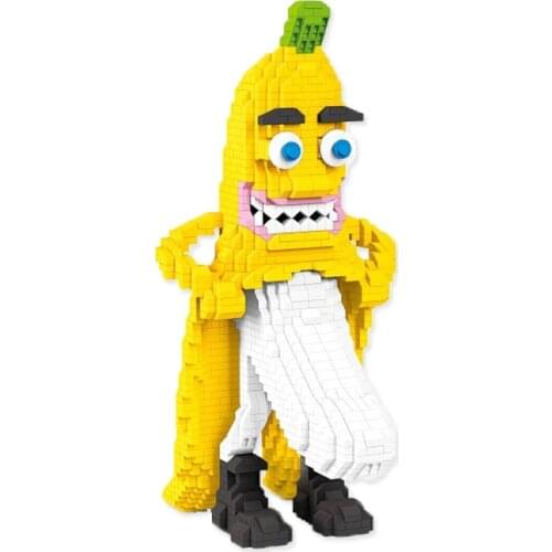 2140pcs+ Mini Assembly Building Blocks Banana Diamond Micro Brick Cartoon Figures Toys For Friend Christmas Gift 7195A