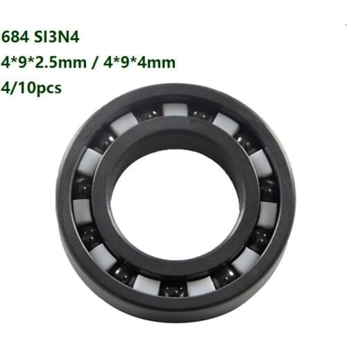 4/10pcs 684 4*9*2.5mm/4*9*4mm Full SI3N4 ceramic bearing full Ceramic bearings silicon ceramic deep groove ball bearing