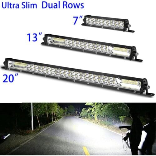 7 / 13 / 20 Inch Slim Double Dual Row Fog Light Bar Lamp Led Combination Slim Double Row Led Light Bar