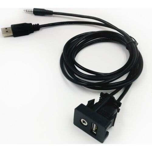 Biurlink 100CM Car CD Changer AUX USB Cable Audio Extend USB/AUX Port for Toyota Corolla 4Runner Highlander Socket