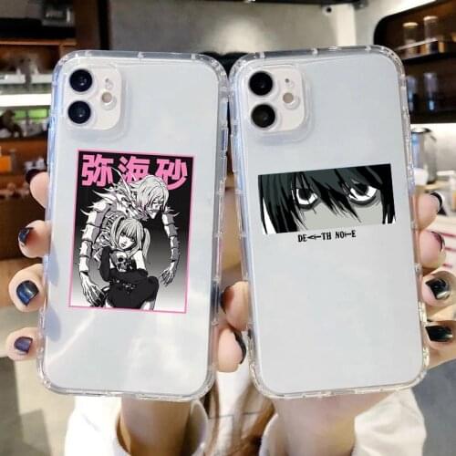 Cute Rem and Misa Cartoon Death Note Japanese Anime Phone Case for Iphone 12 11 Pro MAX 6 7 8 Plus XS X XR SE2 Shockproof Cover