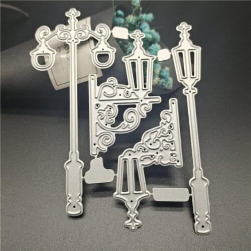 DIY Street Lights Embossing Card Knife Mould, Carbon Steel Printing Steel Mould for Album Paper Card Making