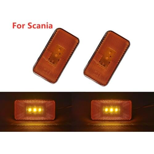 2pcs 24v Amber Led lights for Scania side marker 6 series Heavy Truck for Scania Clearance Lamps truck body parts E4