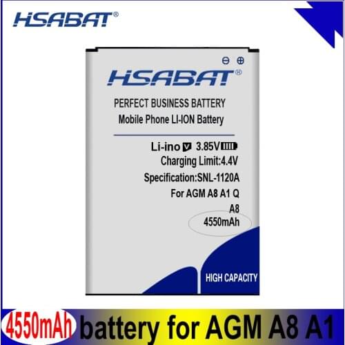 HSABAT 4550mAh Battery for AGM A8 A1 Q SE for Mann ZUG 5S ZUG5S ZUG5SQ ZUG 5SQ Batteries