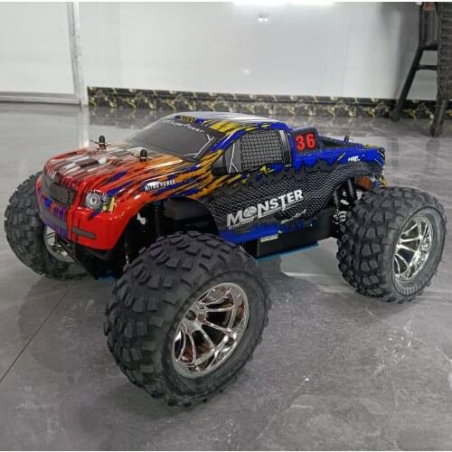 HSP 94188 1/10 RC Remote Control Nitro Gas Powered Monster Truck 4WD W/VX18 Engine, blue top engine W/2.4G Transmitter (#80300)