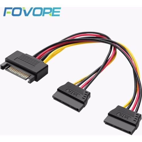 SATA Power Cable 15 PIN SATA Male interface to 2 15 PIN SATA Female interface Power Supply Cable 1 to 2 1 Male to 2 Female