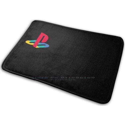 Classic Playstation Logo Mat Rug Carpet Anti-Slip Bedroom Entrance Door Mat Play Playstation Controller Xbox Ps More Logo Ps1