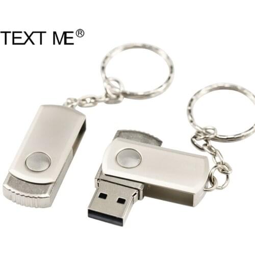TEXT ME metal pendrive rotating 360 USB 2.0 Flash Drive flash disk Pendrive 16GB 8GB 4GB memory stick 32GB 64GB Flash USB Memory