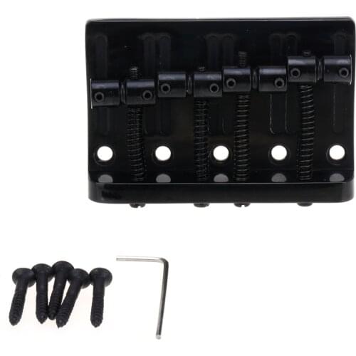 Musiclily Pro 57mm Heavy Duty 4-String Bass Bridge Vintage Brass Saddles for Precision/Jazz Bass, Black