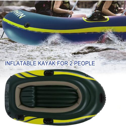 2 People Inflatable Boat Kayak Canoe Fishing Boat With Double Valve Pvc Kayak For Adults Anti-wear Thickened Fishing Boat