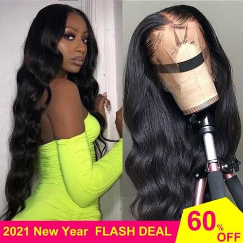 Body Wave Wig Lace Frontal Wigs Indian 150 Density 36 Inch Natural Wavy Lace Front Wig T Part Lace Frontal Human Hair Wigs
