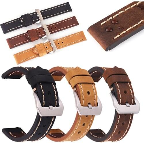 Genuine Leather Strap For Samsung Galaxy Watch 46mm 42mm Active 2 44mm 40mm Band 22mm 20mm For Gear S3 Frontier Huawei GT 2 2E