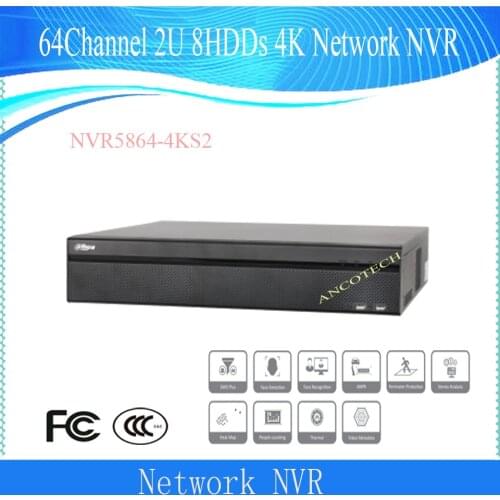 Dahua NVR CCTV 64Channel 2U 4K&H.265 Pro Network Video Recorder (V2.00) DHI-NVR5864-4KS2