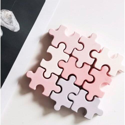 Jigsaw Puzzle Fondant Cake Silicone Mold Aroma Plaster Gypsum Mould DIY Ice Cube Tray Molds Chocolate Cake Tools