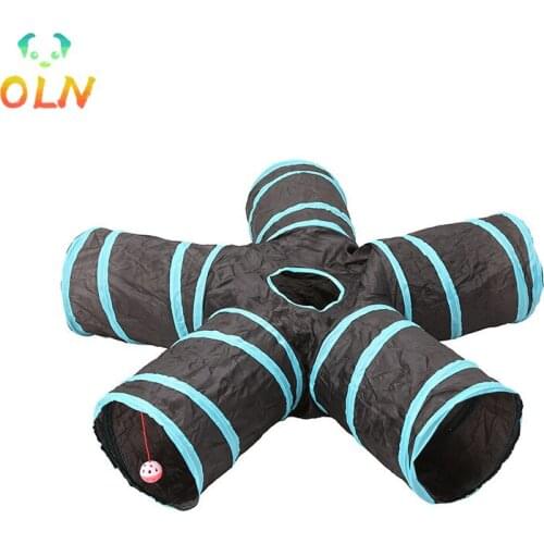 Foldable Toys Five-way Cat Tunnel Puzzle Cat Indoor Outdoor Pet Cat Training Toy Toy Drill Bucket Channel Pet Supplies