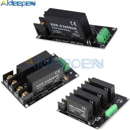 380V 8A 1 2 4 Channel Solid State Relay Module High and Low Level H-L Trigger Board SSR-D3808HK Switch Controller For Arduino