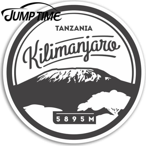 Jump Time for Mount Kilimanjaro Vinyl Stickers Africa Travel Sticker Luggage Camper Window Bumper Motor Decal Car Wrap