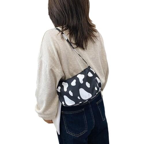 Female Shoulder Bag Milk Cow Zebra Striped Multipurpose Handbag Single-Shoulder Bag for Women
