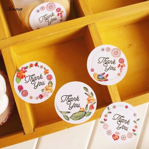 120PCS 3.5cm Flower design sticker labels Creative Paper stickers Thank You Sticker Seals labels for gifts