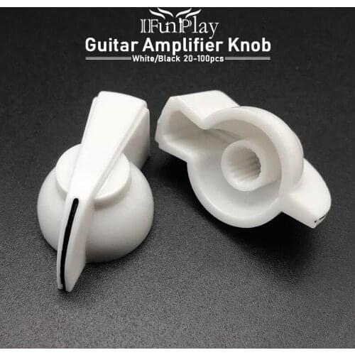 20pcs Plastic Guitar AMP Amplifier Knob Gutiarra Effect Pedal Chicken Head Knob Black White for Choose Wholesale