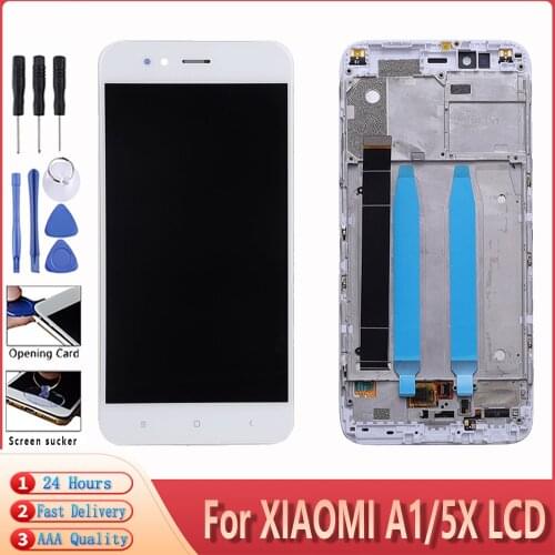 5.5" Original Screen For Xiaomi A1 Mi 5X LCD Display Touch Screen Digitizer Assembly With Frame Replacement For Xiaomi MI A1/5X