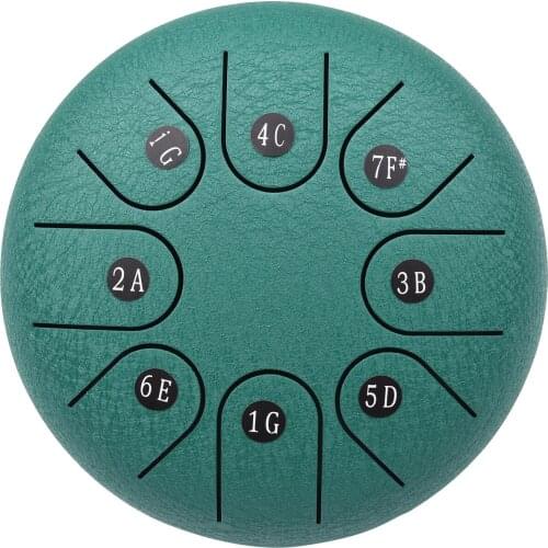 6-inch Mini 8-Tone Steel Tongue Drum G Key Percussion Instrument Hand Pan Drum with Drum Mallets Carry Pouch Music Book