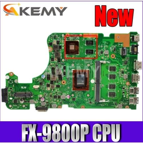 Akemy X555QG Laptop motherboard for ASUS X555QG original mainboard 4GB-RAM FX-9800P R5-M430 2GB