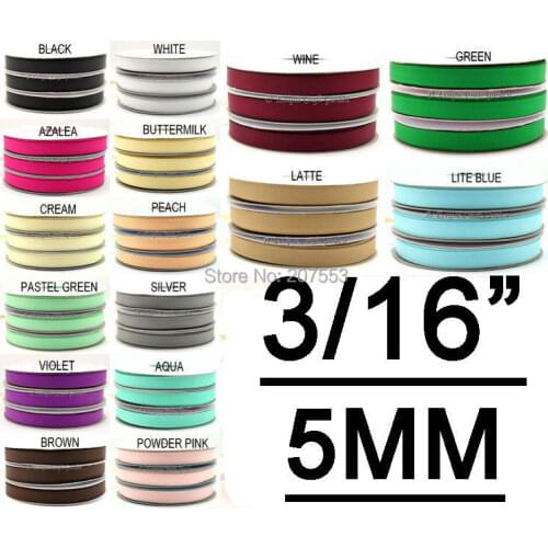 Free Shipping 3/16"(5mm) Cute Solid Color Grosgrain Ribbon 250yards/roll 100% Polyester For DIY Tape Free Shipping