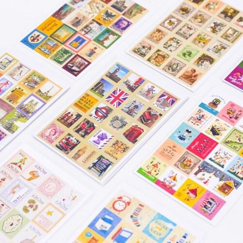 Travel Diary Girl Prince Amorous Feelings of Paris Alice Stamp DIY Paper Scrapbooking Photo Album Decorative Stamp 4 pages/80pcs