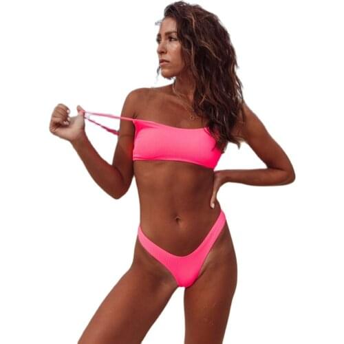 Europe And America Sexy Bikini Small Bust Gathering Three-Point T-back Swimsuit Hot Springs Two-piece Swimsuits Womens Bikini