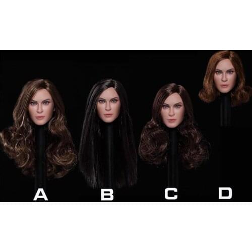SP001 1/6 Scale European Curly Hair Head Carving Fit 12" PH HT Female Action Figure Four Style in Stock