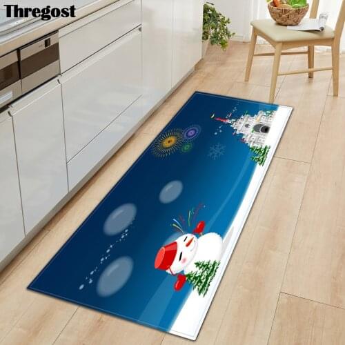 Thregost Kitchen Mat Entrance Doormat Bedroom Hallway Floor Carpet Bathroom Absorb Water Anti-slip Mats Home 3D Christmas Rugs