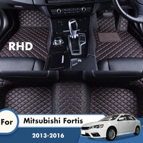 RHD Custom Carpets For Mitsubishi Fortis 2016 2015 2014 2013 Auto Interiors Accessories Styling Leather Front And Rear Foot Rugs