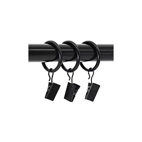 Metal Curtain Clip Ring, Set of 17/40Pack, Window Treatment Hardware Clip Rings, Sliver(Brown/Black)