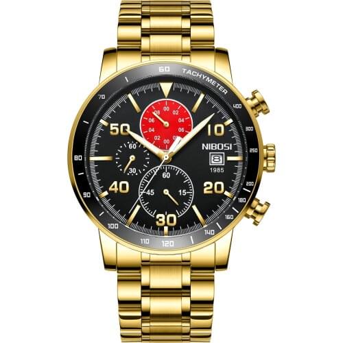 NIBOSI Leather VIP 2 Fashion Mens Watches Top Brand Luxury Sports Military Quartz Watch Men Relogio Masculino