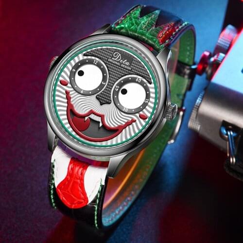 2021 Russian Clown Mens Quartz Watch Fashion Trend Stainless Steel Strap Student Youth Watch WA150