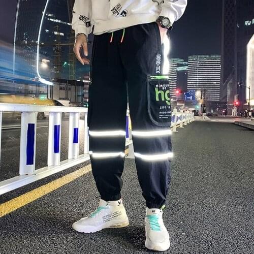 Functional ins overalls mens loose legged fashion hip hop autumn spring and autumn ruffian handsome nine point casual pants stu