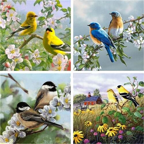 HUACAN Full Square 5d Diamond Painting Bird Mosaic Spring DIY Diamond Embroidery Sale Animal Home Decor Craft Kit