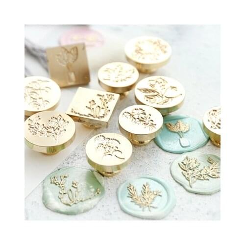 Wax Seal Stamp Retro Wood Classic Sealing Wax Seal Stamp Decorative Rose Tree Animal flower Wedding Invitation Antique Stamp