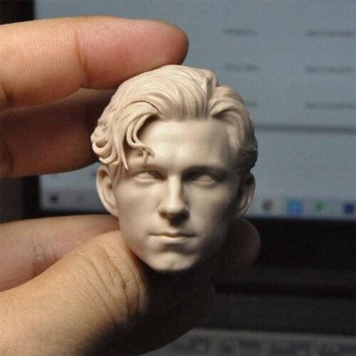 1/6 Scale Tom Holland Unpainted Head Model for 12''Figure Body DIY