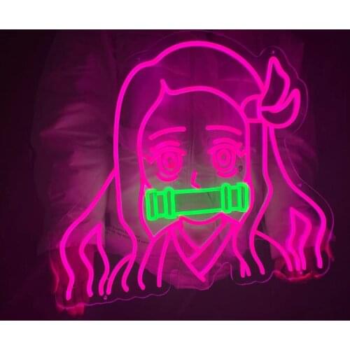 Custom Aesthetic Cute Anime Girl Led Neon Sign Custom Decoration Acrylic For Shop Party Gift Home Kawaii Decor kids Room Decor