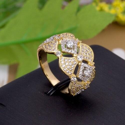 Bride Talk Luxury Brand Wedding Ring For Women Cubic Zirconia Super Quality Christmas Gift Dubai Bridal Jewelry Accessories