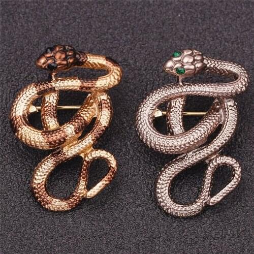 Korean New Fashion Retro Metal Animal Brooch Pin Snake Brooches Mens Badge Lapel Pins Women Shirt Collar Clothing & Accessories