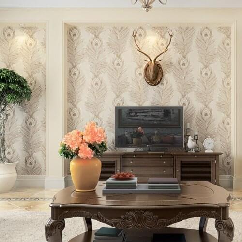 Beibehang papel de parede Southeast Asian style green peacock pure paper wallpaper bedroom living room sofa background wallpaper