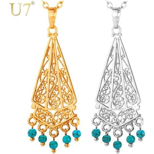 U7 Bohemian Necklace Women Accessories Gold/Silver Color Fashion Necklaces For Women Summer Jewelry P623
