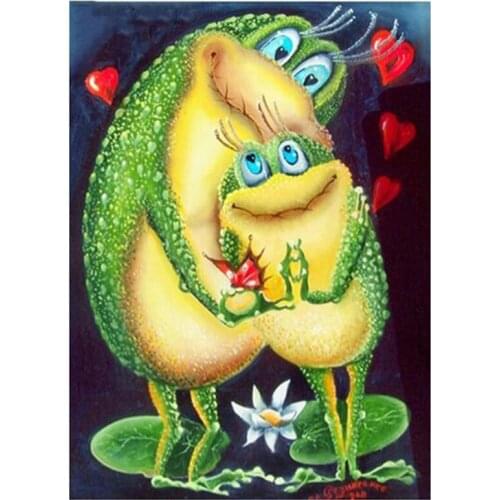 Full Round Animal Mosaic Frog Diamond Painting Cross Stitch Embroidery Rhinestones Crystal Handcrafted Bedroom Decor FH738