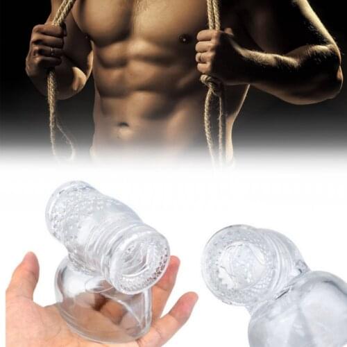 Transparent Magic Wand Headgear AV Stick Attachment Vibrator Accessories Penis Masturbation Sleeve Adult Sex Toys for Men Male