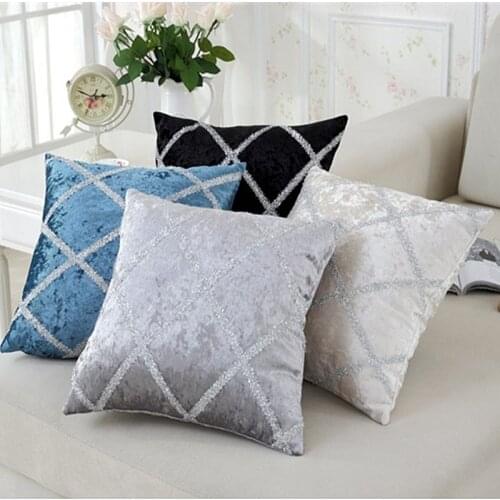 Drop Ship Velvet Embroidery Pillow Cover Diamond Cushion Cover Home Decor Throw Pillow Decorative PillowCase Pillowsham