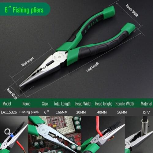LAOA Brand Wire Cutter Japan Type Long Nose Pliers Cr-V Fishing Pliers Fish Tools Steel Wire Side Cutter